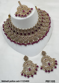 Antique Gold Plated Kundan Necklace Set