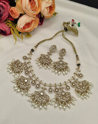Kundan Pearl Choker Set with Earrings for Women