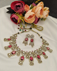 Premium Kundan Necklace Set with Matching Earrings for Women | Bridal & Party Wear