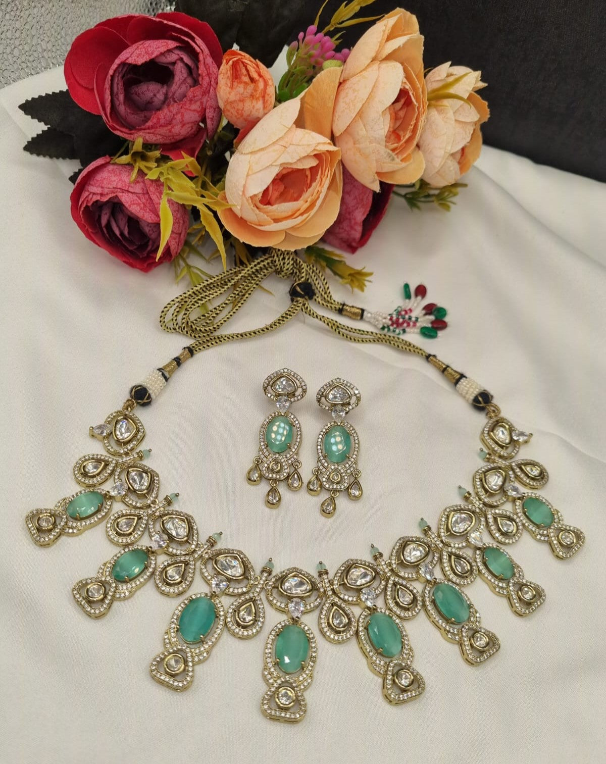 Premium Kundan Necklace Set with Matching Earrings for Women | Bridal & Party Wear