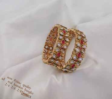 Traditional AD Real Kundan Bangles – Premium Handcrafted Design