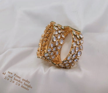 Elegant Kundan Bangles – Prime Quality Real Kundan Jewelry