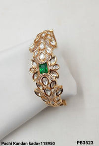 Fashionable Pachi Kundan Gold Plated Bracelet