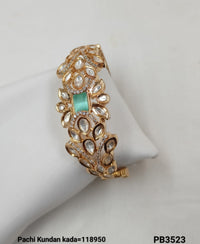 Fashionable Pachi Kundan Gold Plated Bracelet