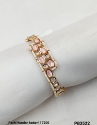 Fashionable Pachi Kundan Gold Plated Bracelet
