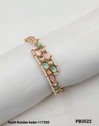 Fashionable Pachi Kundan Gold Plated Bracelet