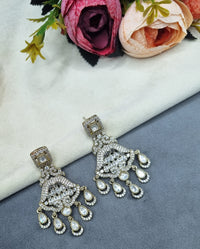 Ornate Chandelier Drop Earrings with Tiered Charms