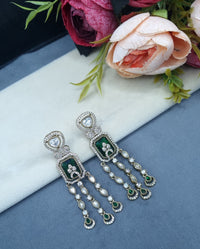 Geometric Rectangular Stone Chandelier Drop Earrings