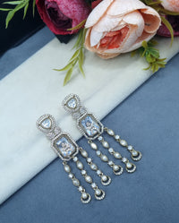 Geometric Rectangular Stone Chandelier Drop Earrings
