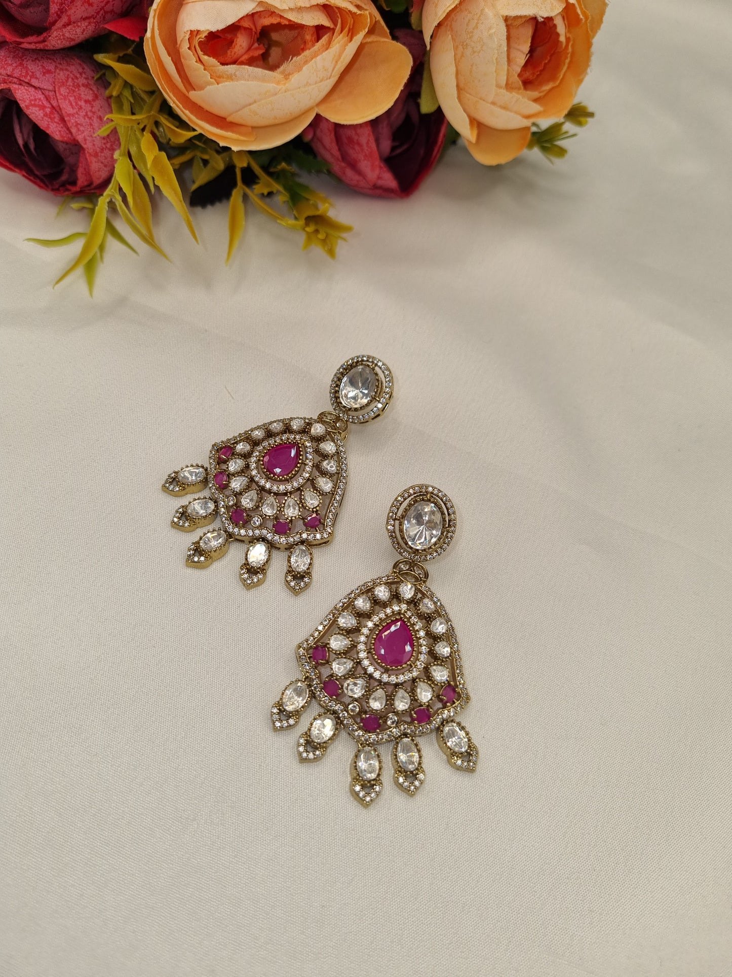 Kundan Dangle Earrings for Women | Designer Ethnic Party Wear Jewellery