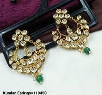 Elegant Traditional Kundan Hoop Earrings with Drop Detailing – Style