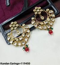 Elegant Traditional Kundan Hoop Earrings with Drop Detailing – Style
