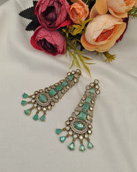 Kundan Long Linear Chandelier Earrings