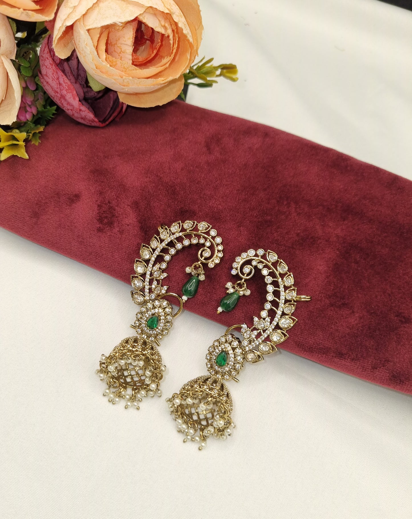 Traditional paisley ear cuffs