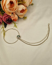 Classic Floral Motif Bridal Nath with Pearl & Layered Chain