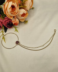 Classic Floral Motif Bridal Nath with Pearl & Layered Chain