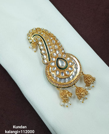 Traditional CZ Kalangi with Pearl Jhumki – Groom's Accessory | Lucentemarket