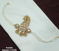 Royal CZ Kalangi with Pearl Chain and Jhumki Drops – Groom's Accessory