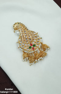 Elegant CZ Kalangi with Pearl and Jhumka Accents