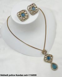 Antique Gold Plated Pachi Kundan Pendent Set