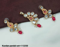 Intricate Kundan Pendant Set with Pearl Accents