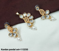 Intricate Kundan Pendant Set with Pearl Accents