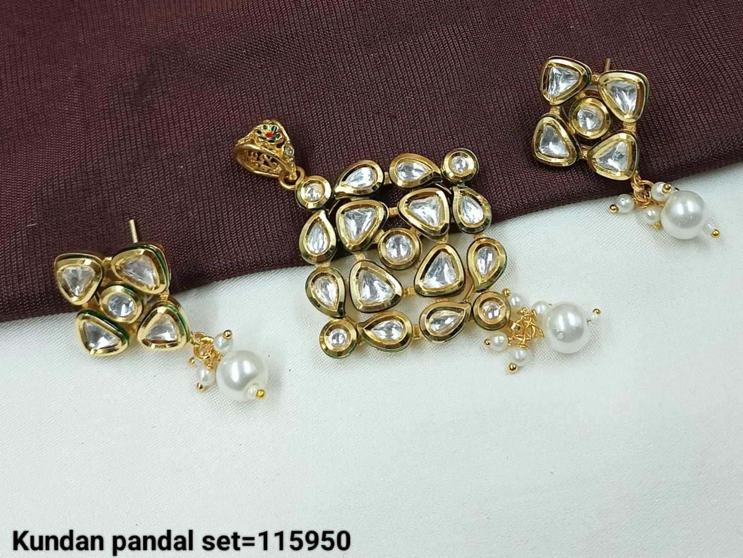 Traditional Kundan Pendant Set with Pearl Drop Earrings – Ethnic Party Wear Jewelry