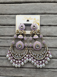 Handcrafted Meenakari & Pearl Bahubali Earrings