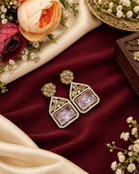 Geometric Crystal Statement Drop Earrings