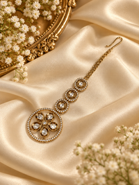 TRADITIONAL KUNDAN & BEAD BRIDAL MAANG TIKKA