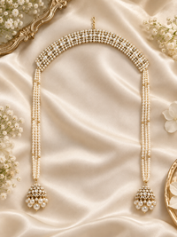 Imperial Pearl & Kundan Sheeshpatti Hair Band Set