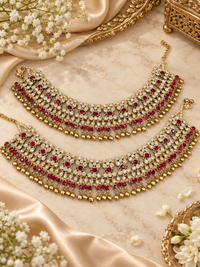 Ornate Crystal Stone Heavy Payal Pair with Ghungroo Charms