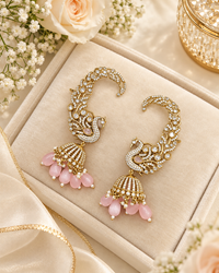Peacock Jhumka Ear Cuffs