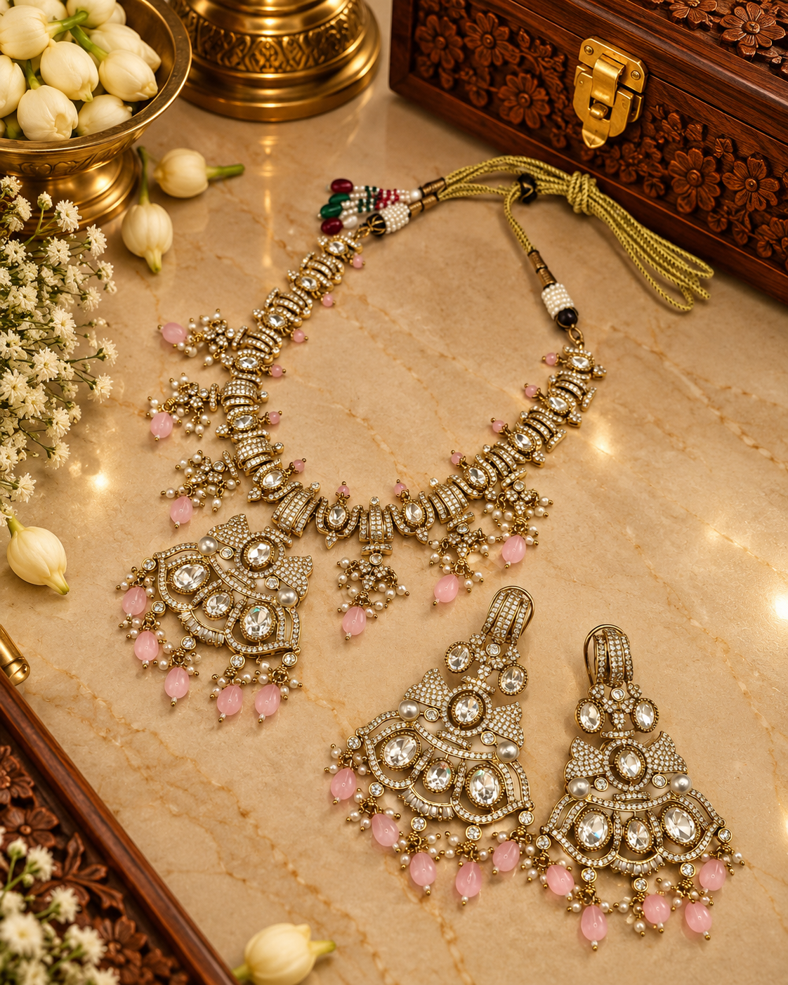 Royal Shield Motif Kundan Set