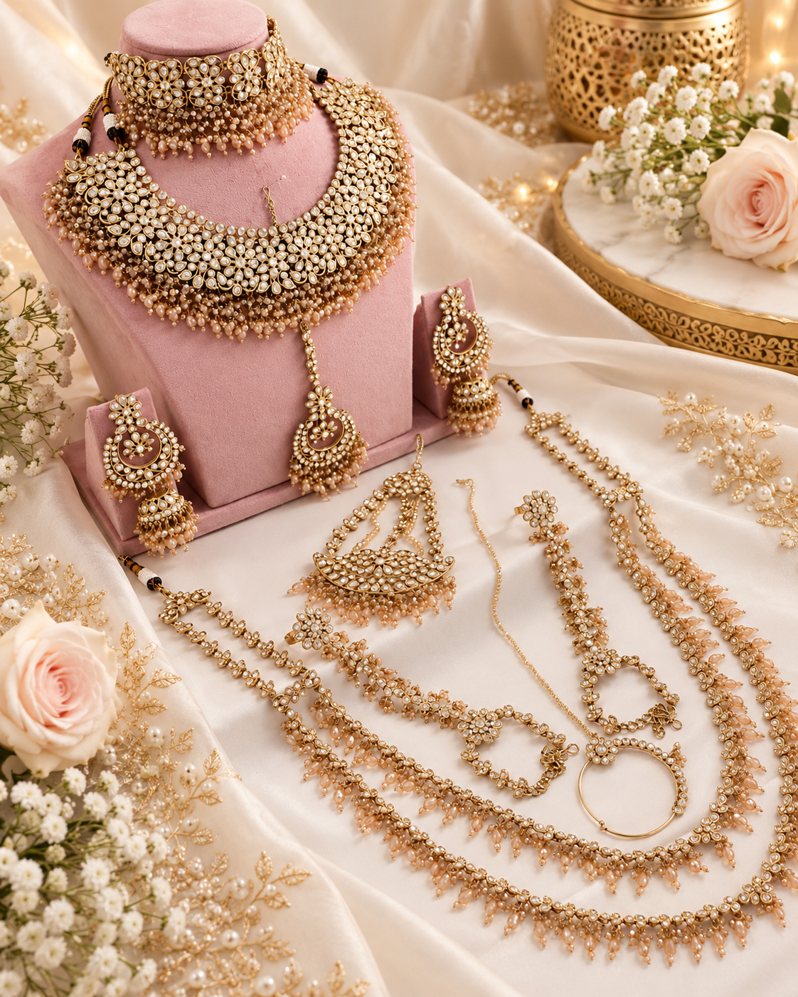 Bridal Collection Handcrafted Kundan Stud Bridal Jewellery for the Modern Bride