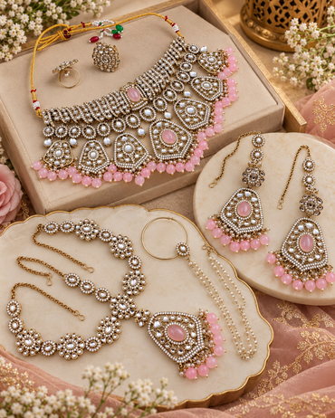 Traditional Kundan Half Bridal Jewellery Set