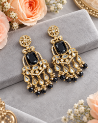 Geometric Stone Chandelier Drop Earrings