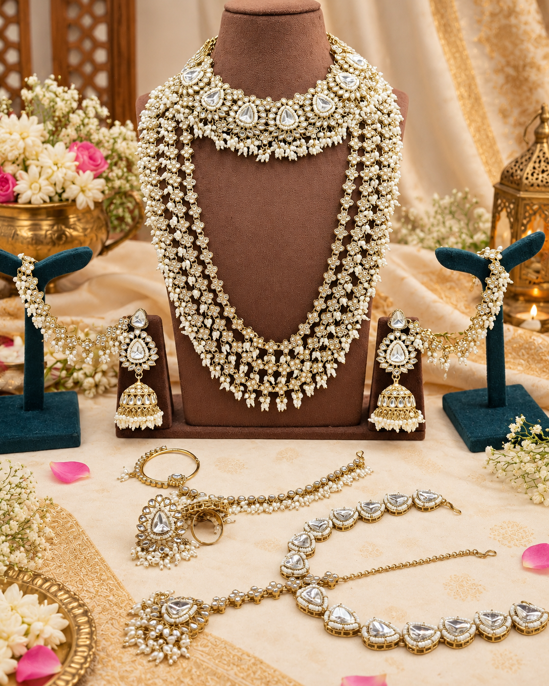 Bridal Choker & Grand Multi-Strand Haar Jewelry Set