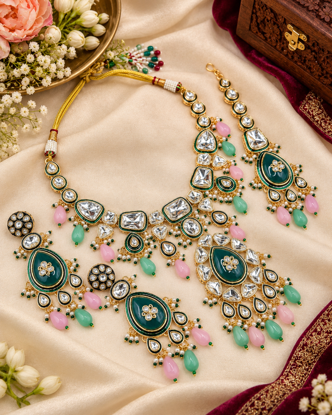 Handcrafted Royal Kundan Jewelry Set