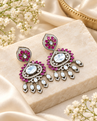 Ornate Floral & Medallion Dangle Earrings for Festive Wear