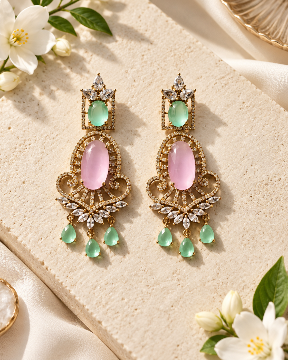 American Diamond Drop Dangler Earrings For Women & Girls