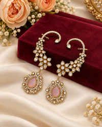 Floral Vine Medallion Ear Cuffs
