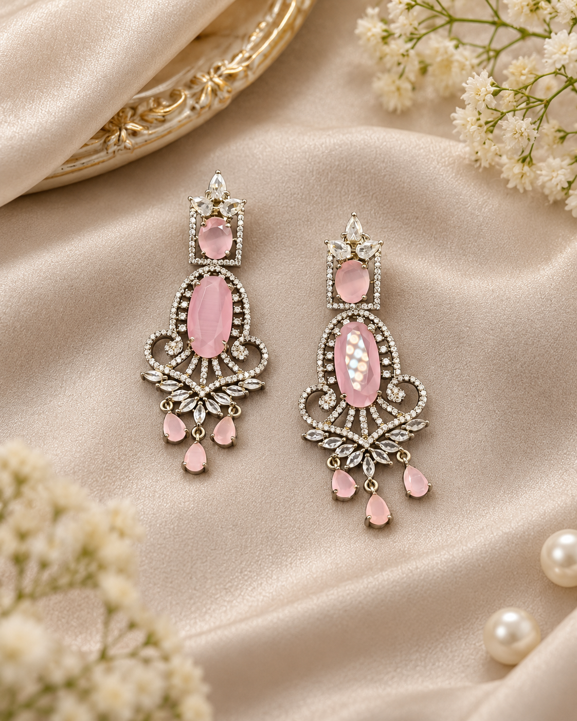 American Diamond Drop Dangler Earrings For Women & Girls