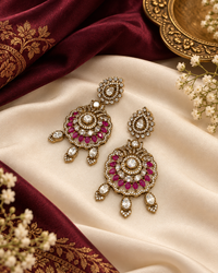 Royal Medallion Kundan Earrings