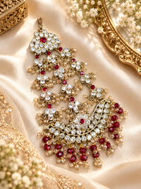 Handcrafted Rhinestone Multi-Tier Jhumar / Bridal Side Hair Accessory