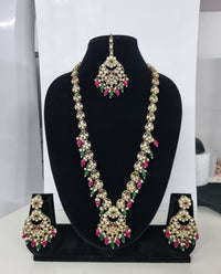 Blush Petal Long Bridal Necklace Set
