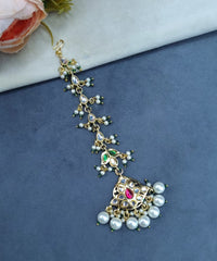Traditional Pearl Cluster Maang Tikka Hair Accessory