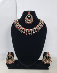 Handcrafted Floral  Antique Gold Plated Necklace Set For woman