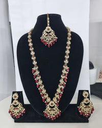 Blush Petal Long Bridal Necklace Set