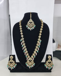 Blush Petal Long Bridal Necklace Set
